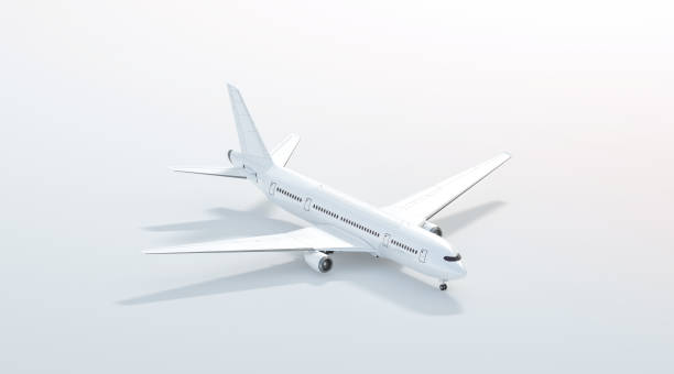 istock Blank white airplane mock up stand, side view isolated, 1149300697