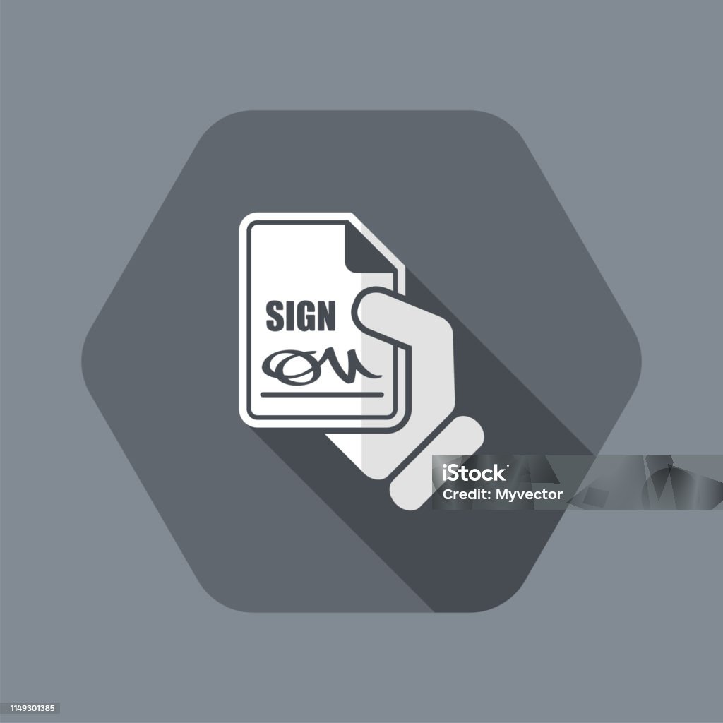 On File Sign Sign On Document Stock Illustration - Download Image Now - Agreement ...
