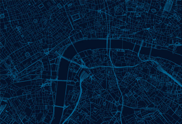 mapa londynu - buckingham palace stock illustrations