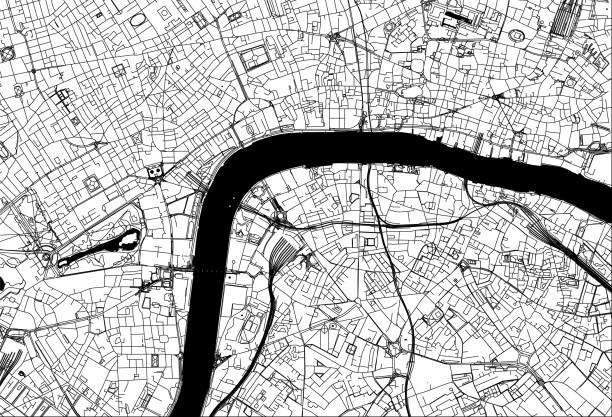 mapa londynu - buckingham palace stock illustrations