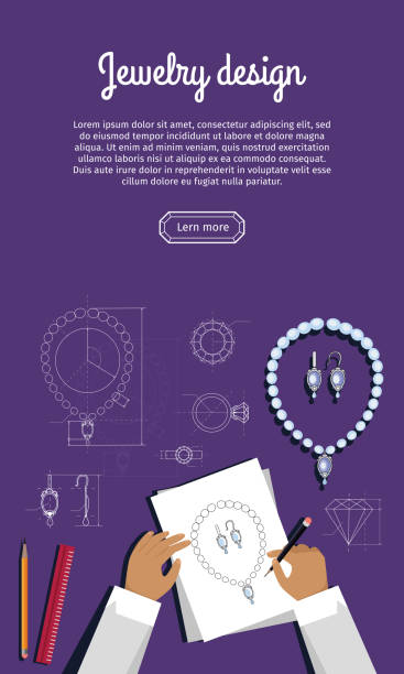 istock Jewerly Sketch Banner. Necklace and Earrings. 1149305224