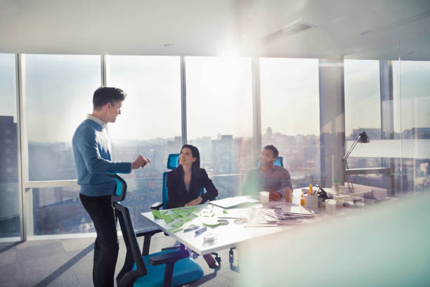 istock Business colleagues talking in planning meeting 1149306516