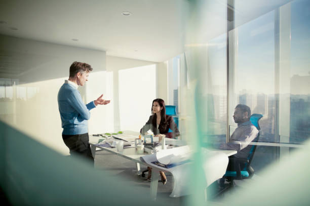 istock Business colleagues talking in planning meeting 1149306543