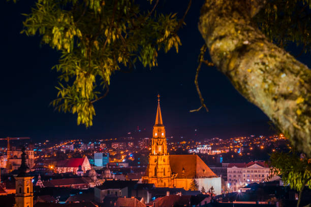 istock Night shot of cityscape with bright lights 1149307748