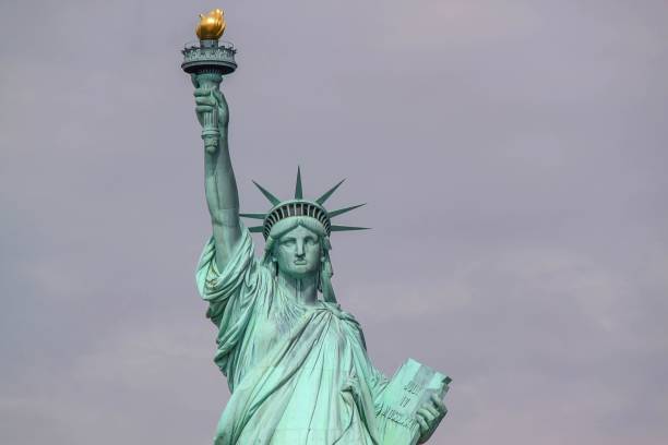 istock Nice view on isolated Statue of Liberty New York. Beautiful backgrounds. 1149310006