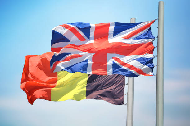 istock Flags of Great Britain and Belgium 1149311296