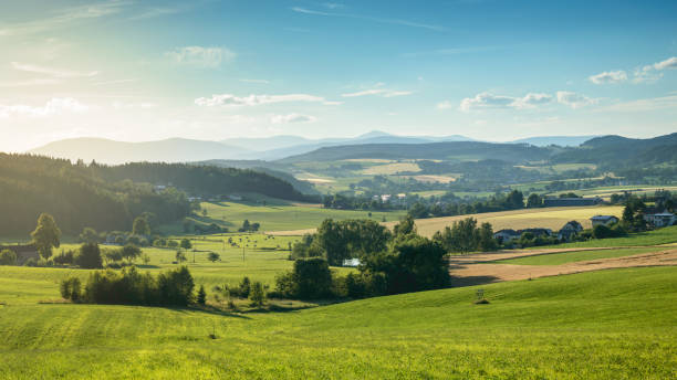 istock Mountain landscape, green valley on a sunny summer day. 1149312280