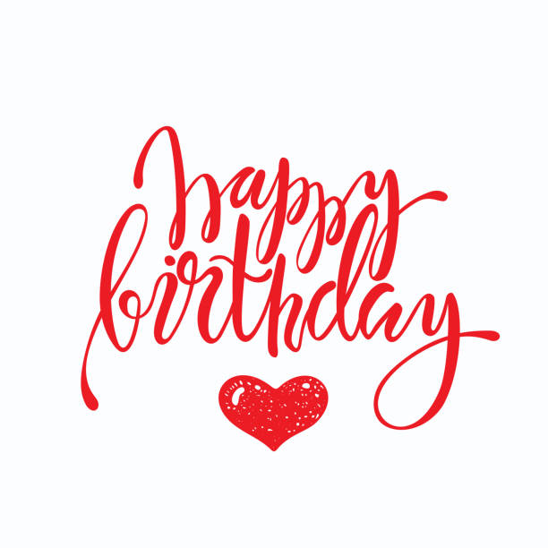 istock Happy birthday handwritten lettering design. Congratulations phrase vector clip art isolated on white background. 1149312417
