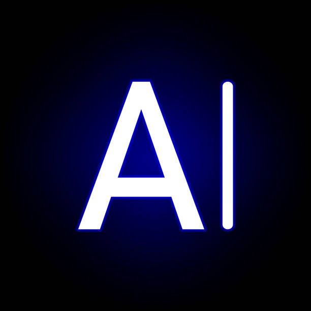 istock character icon in neon style. Can be used for web, logo, mobile app, UI, UX 1149314582