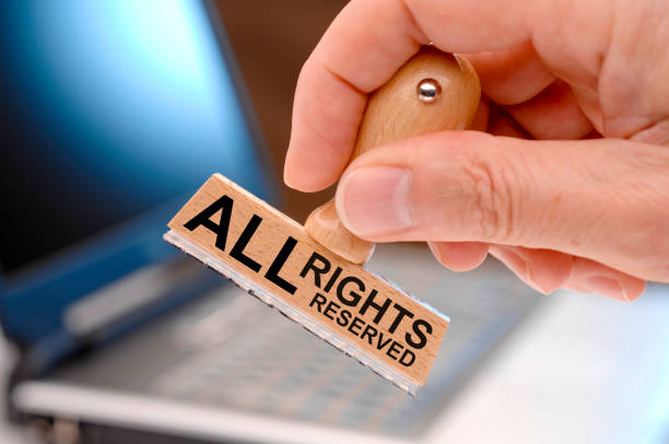 all rights reserved printed on rubber stamp