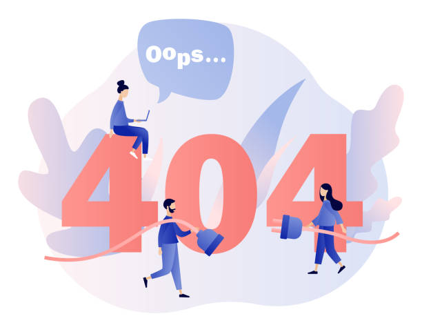 ilustrações, clipart, desenhos animados e ícones de página de erro do conceito 404. estilo liso dos desenhos animados. ilustração do vetor - backgrounds web page interface icons internet