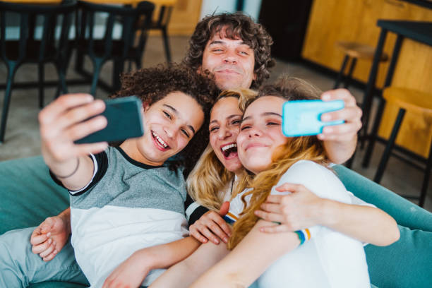istock Happy family taking a selfie 1149317571