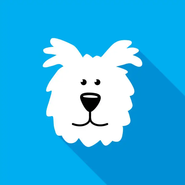 Vector illustration of Shaggy Dog face Icon