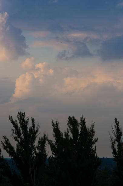 istock Landscape with dramatic light - beautiful golden sunset with saturated sky and clouds. 1149322262
