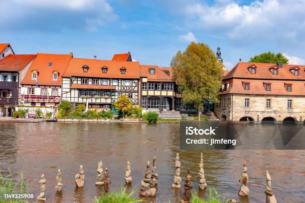 Balanced Stone Pile At Ambiente Klein Venedig Of Michaelsberg Abbey Bamberg Bavaria Germany Stock Photo - Download Image Now