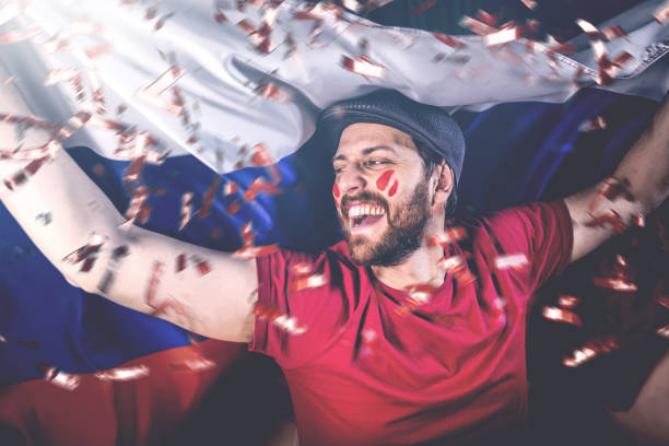 istock Russian fan celebrating with the national flag 1149330987