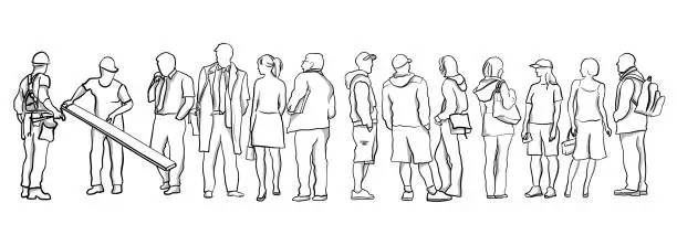 Vector illustration of Group Of Citizens
