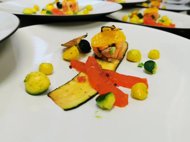 istock fresh fine dining gourmet food excibition 1149331788