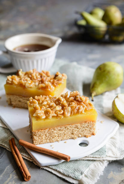 istock Pear bars with wholegrain dough, walnut and maple syrup 1149340208