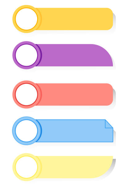 istock Different colors of the paper for the text collection vector. The layout of the advertisement is isolated on the transparent. Put any text on it. Vector illustration. 1149340838