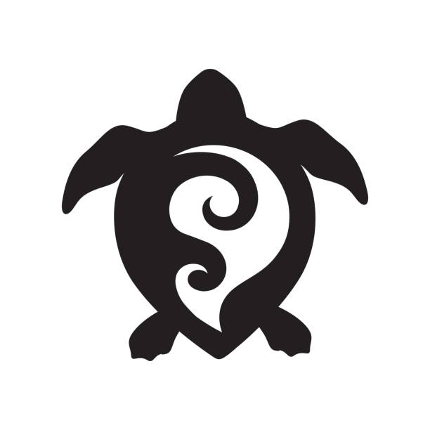 ilustrações de stock, clip art, desenhos animados e ícones de turtle - koru tattoo indigenous culture pattern