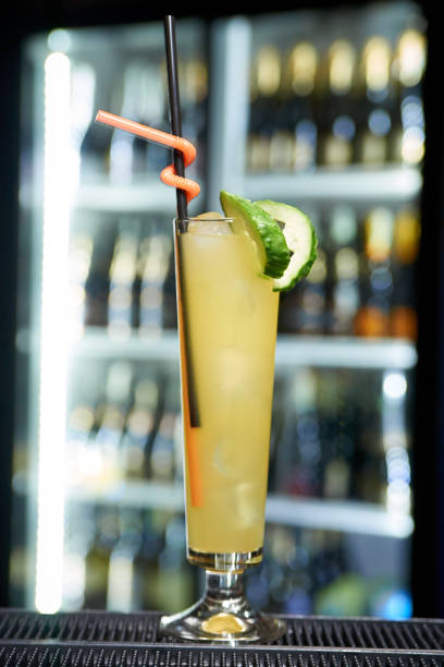 istock Cold cocktail on the blurred background of the bar. 1149348415