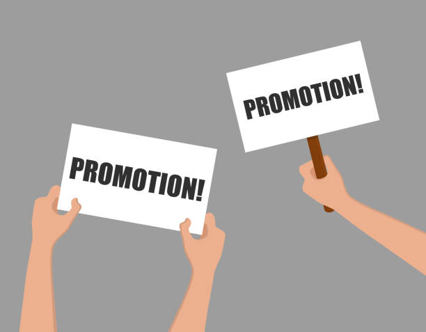istock Hand holding placard and megaphone with. Loudspeaker for digital marketing, promotion and advertising. 1149348687