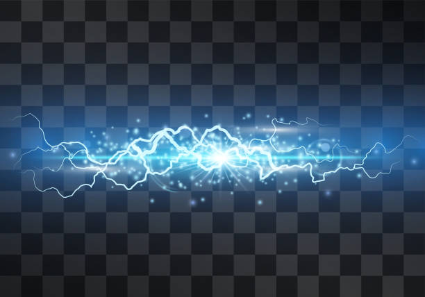 Lightning vector light effect. Decorative neon blue glowing lighting bolt, electrical discharge on transparent background with magical halo and sparkling stardust. Thunderbolt stream. Bursting flash. Lightning vector light effect. Decorative neon blue glowing lighting bolt, electrical discharge on transparent background with magical halo and sparkling stardust. Thunderbolt stream. Bursting flash. electricity stock illustrations