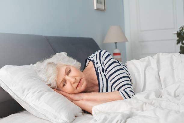 istock Grandmother quickly gets tired. Sleeping at lunch 1149367372