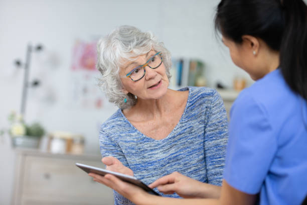 istock Senior woman at the doctors 1149367409