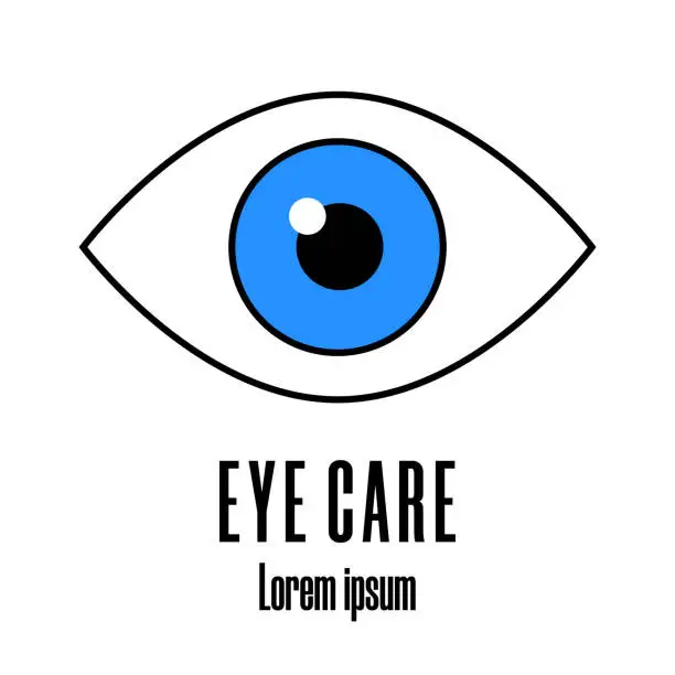 Vector illustration of Eye care logo. Medical logotype. Clean and modern vector illustration.