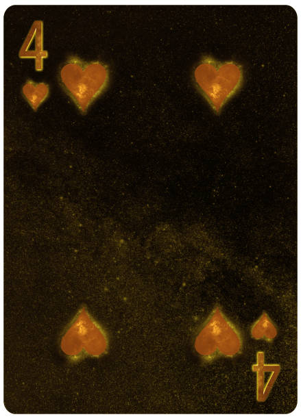 cztery serca karty do gry abstrakcyjne tło - four of hearts zdjęcia i obrazy z banku zdjęć