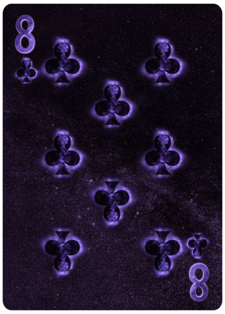 Eight of Clubs playing card Abstract Background