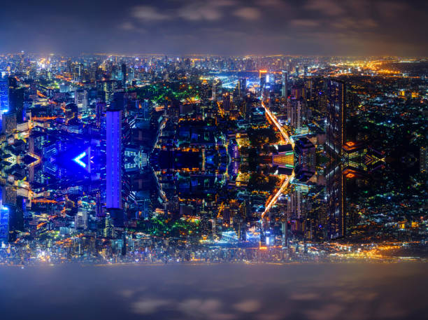 istock High view of the city with invert side process style 1149370163