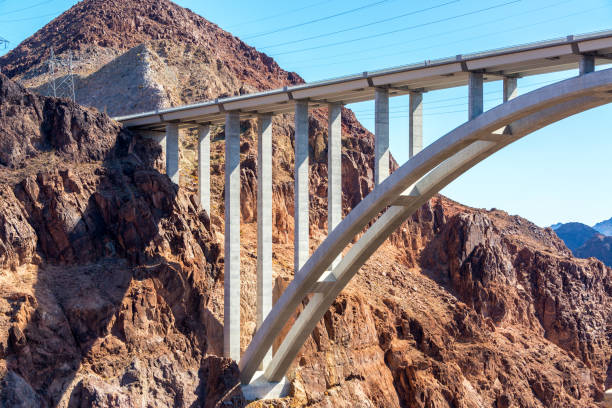 Interstate 93 Bridge Interstate 93 bridge near Hoover Dam in Nevada nevada highway stock pictures, royalty-free photos & images