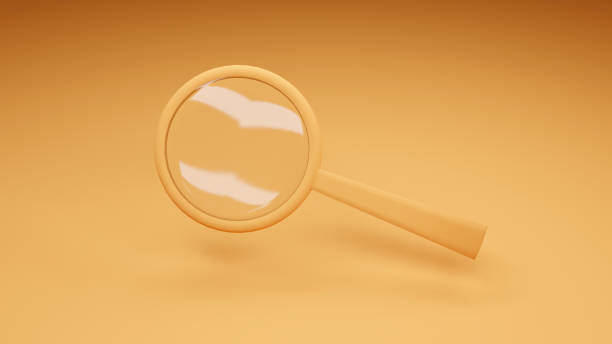 istock Orange magnifying glass. Searching concept, 3d illustration 1149378186