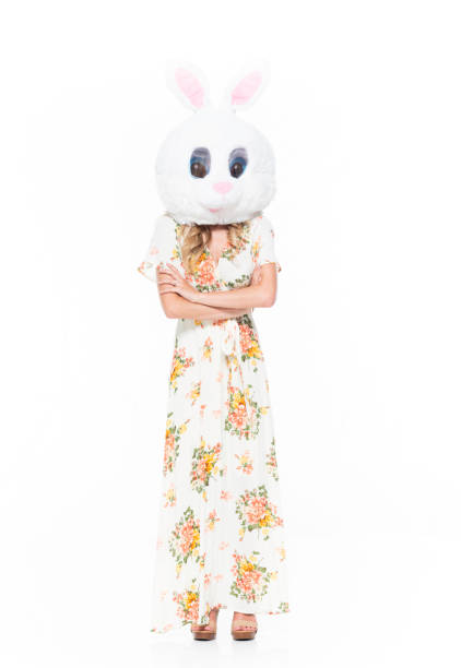 istock Female rabbit in long dress 1149392029