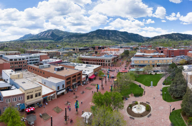 Boulder Pearl Street Mall, Colorado stock photo