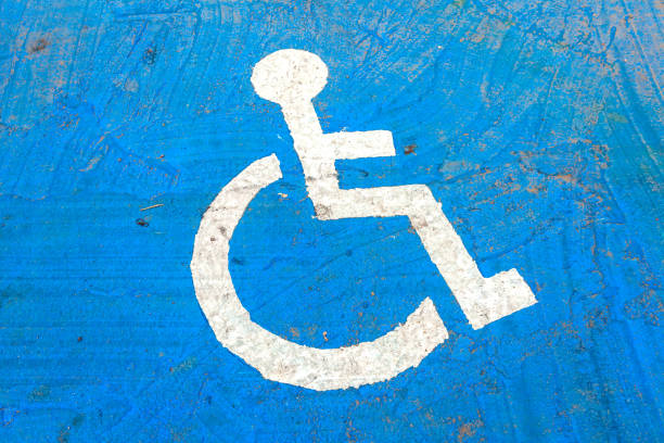 istock Symbol of disabled car park 1149392162
