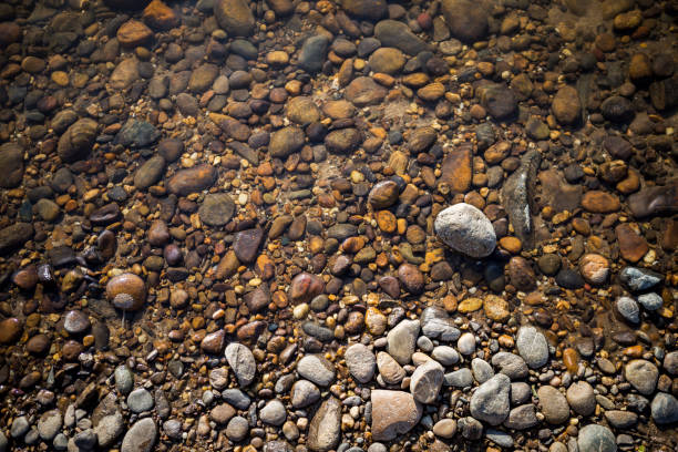 istock River stone beach, natural color river stone under clear water 1149392277
