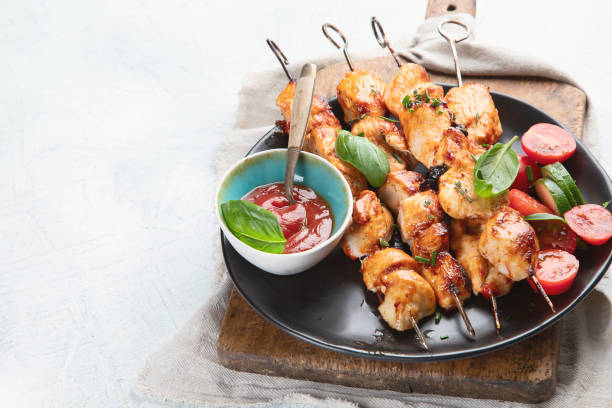istock Homemade Grilled chicken on skewers. 1149396476