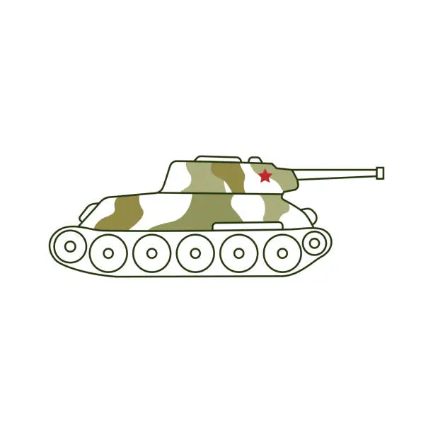 Vector illustration of Vector armoured tank icon 23 of february holiday