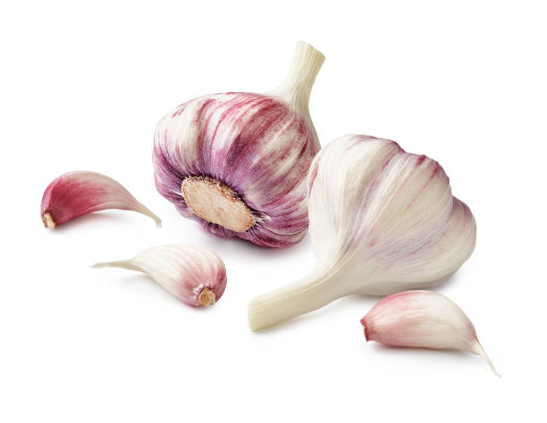istock Fresh two garlic with garlic cloves isolated on white background 1149399627