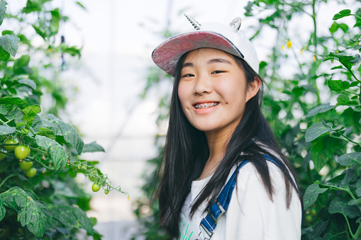 Agriculture, Vegetable, Teenager Girl, Farm, Healthy Lifestyle, 14-15 Years