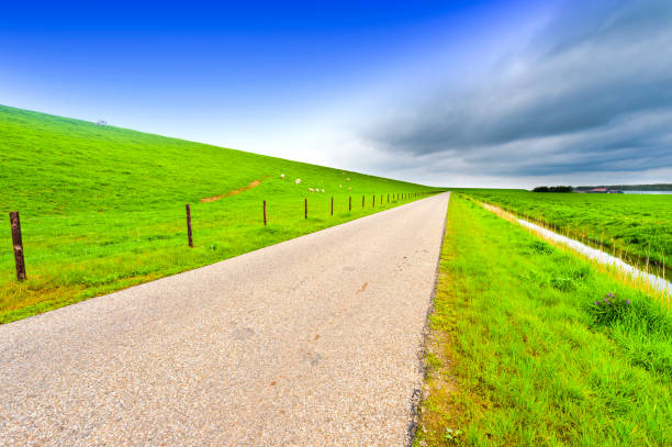 istock Road along Protective Dam and Canal 1149409103