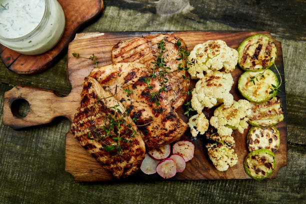 istock Steak turkey grill on wooden cutting board 1149410233