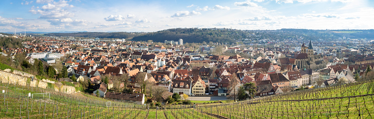 An image of a panoramic view to Esslingen Stuttgart Germany