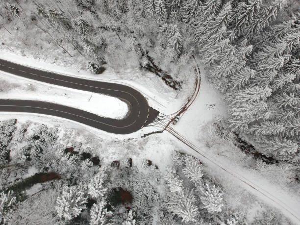 istock Black Forest winter scenery aerial view Germany 1149417965