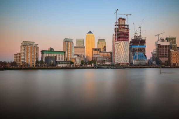 istock Long exposure, Canary Wharf with new development in London 1149426630