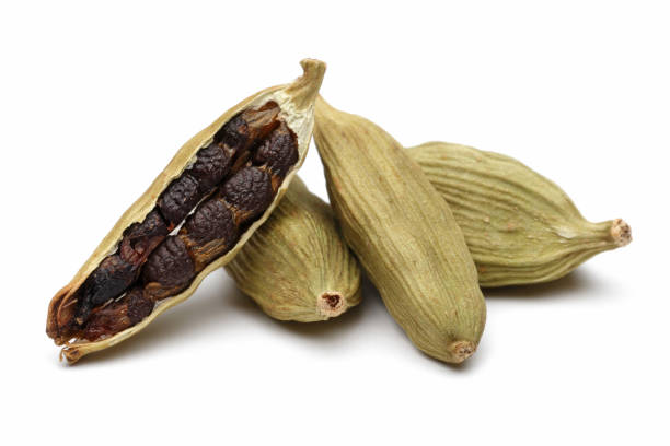 istock Cardamom pods and seeds isolated on white 1149430473